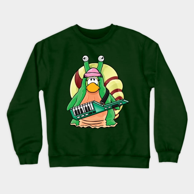 Beanie Snail Penguin with Keytar Crewneck Sweatshirt by jello